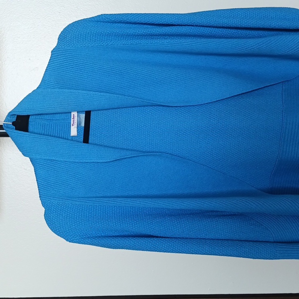 Tanjay Petite Light Blue Knit Cardigan - Women's Size Medium